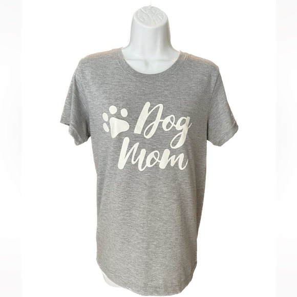 NWOT sz M Dog Mom Paw Print Tee 100% soft cotton Heather Gray t-shirt - Picture 3 of 3